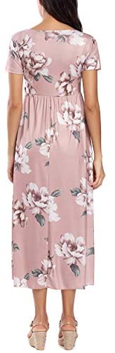 Vestido de maternidad floreado Cintura Lazo Cuello V Cuello Irregular Dobladillo