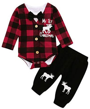 "My 1st Christmas" Conjunto de 3 piezas Outfit Navideño