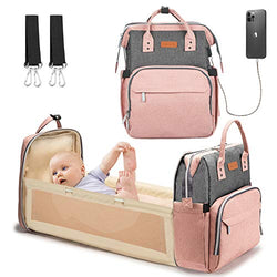 Pañalera multifuncional, con cambiador y correas para cochecito