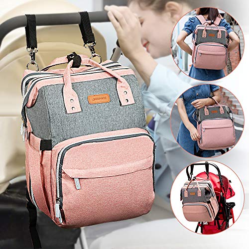 Pañalera multifuncional, con cambiador y correas para cochecito