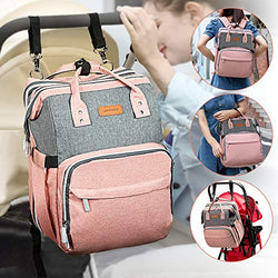 Pañalera multifuncional, con cambiador y correas para cochecito