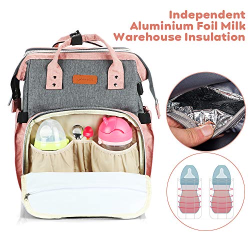 Pañalera multifuncional, con cambiador y correas para cochecito