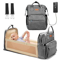 Pañalera multifuncional, con cambiador y correas para cochecito