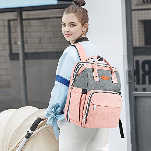 Pañalera multifuncional, con cambiador y correas para cochecito