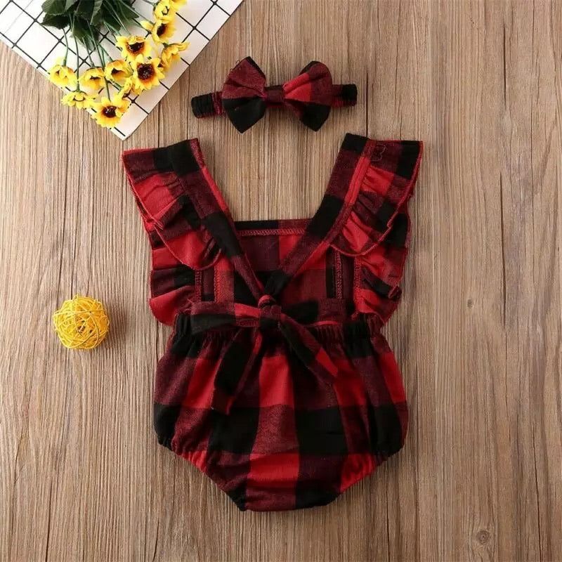 Baby romper de cuadros