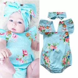 Romper azul floreado