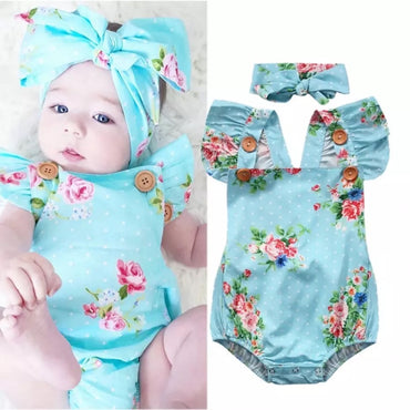 Romper azul floreado