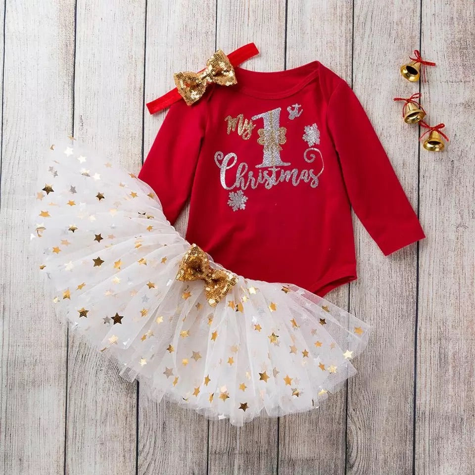 Conjunto mi primera navidad con tutu